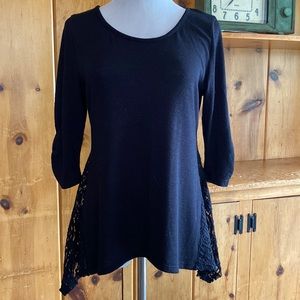 Used black shirt with lace sides